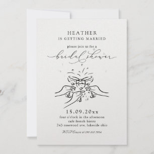 Champagne & Toasts Minimalist Bridal Shower Invitation