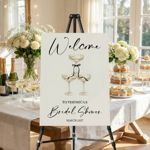 Champagne Tower Bridal Shower Welcome Sign