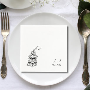 Champagne Tower Custom Monogram Wedding Cocktail Napkins