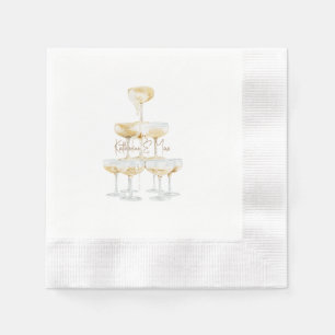 Champagne Tower Custom Names Wedding Coined Napkins