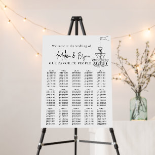 Champagne tower elegant seating chart 15 tables foam board