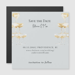 Champagne Tower Icy Blue Wedding Save the Date II