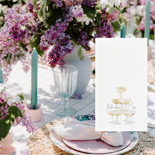 Champagne Tower Lavender Wedding  Paper Guest Towels