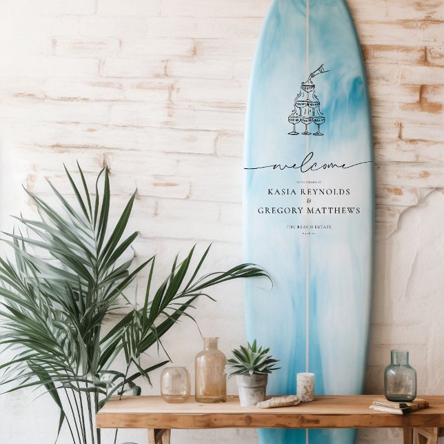 Champagne Tower | Minimalist Wedding Welcome Window Cling (Creator Uploaded)