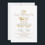 Champagne Tower Surprise 30th Birthday Party Invitation<br><div class="desc">Champagne tower.  Gold text.  Invitation.  Surprise 30th Birthday Party invitation.</div>