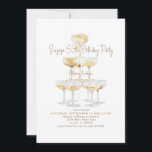 Champagne Tower Surprise 50th Birthday Party Invitation<br><div class="desc">Champagne tower.  Gold text.  Invitation.  Surprise 50th Birthday Party invitation.</div>
