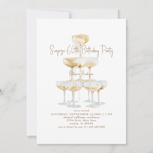 Champagne Tower Surprise 60th Birthday Party