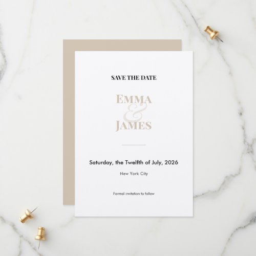 Champagne Two-Tone Ampersand Wedding Save the Date