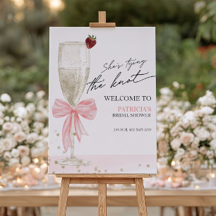 Champagne Tying The Knot Bridal Shower Welcome Foam Board