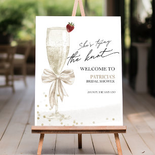 Champagne Tying The Knot Bridal Shower Welcome Foam Board