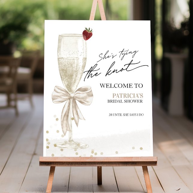 Champagne Tying The Knot Bridal Shower Welcome Foam Board (Creator Uploaded)