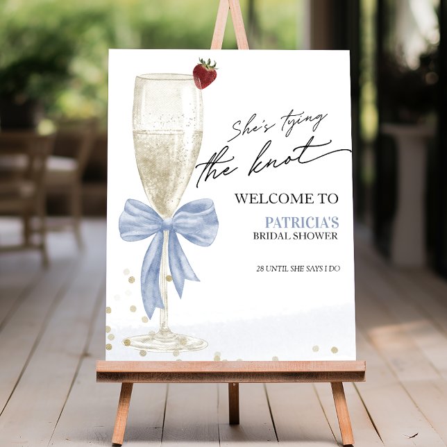 Champagne Tying The Knot Bridal Shower Welcome Foam Board (Creator Uploaded)