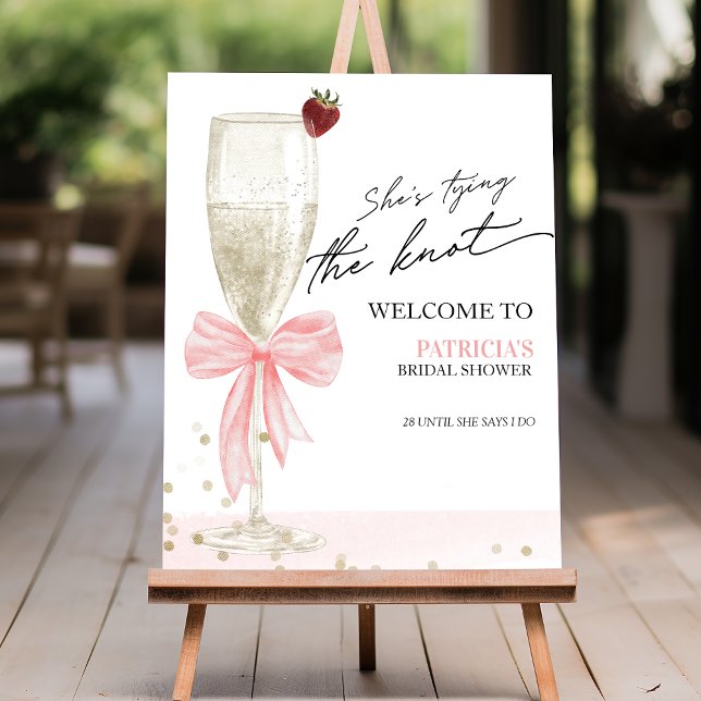 Champagne Tying The Knot Bridal Shower Welcome Foam Board (Creator Uploaded)