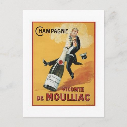 Champagne Viconte De Mouillac Postcard