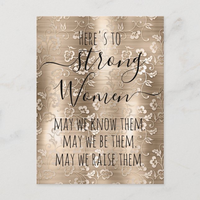 Champagne Vine Floral Art  Strong Women Postcard (Front)