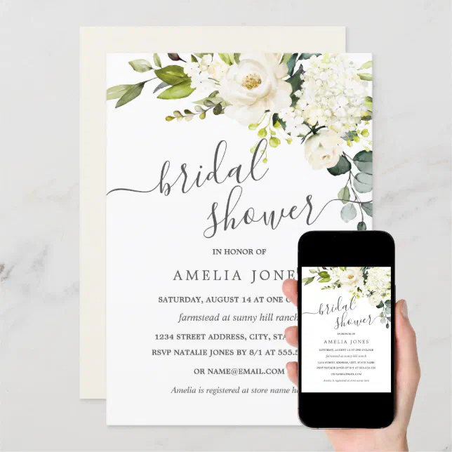 Champagne Watercolor Floral Bridal Shower Invitation | Zazzle