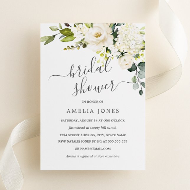 Champagne Watercolor Floral Bridal Shower Invitation (Creator Uploaded)