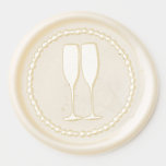 Champagne Wax Seal Sticker<br><div class="desc">Elevate your celebration with our Elegant Pearls and Prosecco Champagne Wax Seal Sticker. Featuring delicate watercolor boho chic cream and tan florals adorned with lovely pearls and gold-dusted champagne glasses, this collection exudes timeless sophistication. Perfect for a champagne brunch affair, this collection sets the tone for an unforgettable gathering filled...</div>