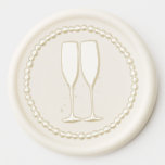 Champagne Wax Seal Sticker<br><div class="desc">Elevate your celebration with our Elegant Pearls and Prosecco Champagne Wax Seal Sticker. Featuring delicate watercolor boho chic cream and tan florals adorned with lovely pearls and gold-dusted champagne glasses, this collection exudes timeless sophistication. Perfect for a champagne brunch affair, this collection sets the tone for an unforgettable gathering filled...</div>