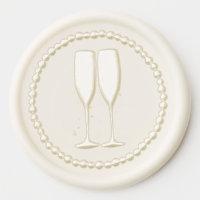 Champagne Wax Seal Sticker