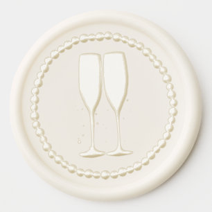 Champagne Wax Seal Sticker