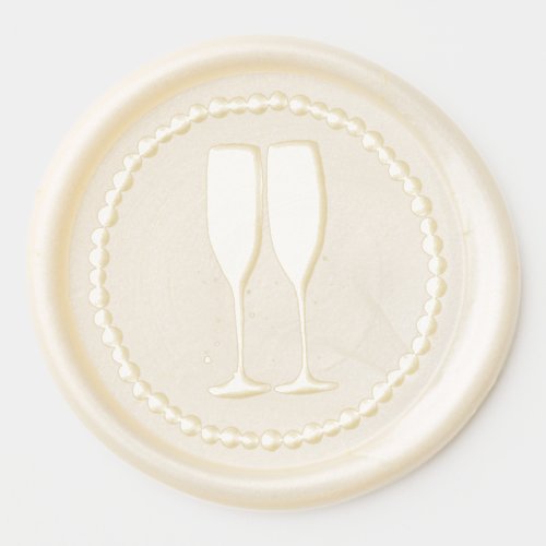Champagne Wax Seal Sticker