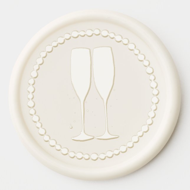Champagne Wax Seal Sticker (Front)