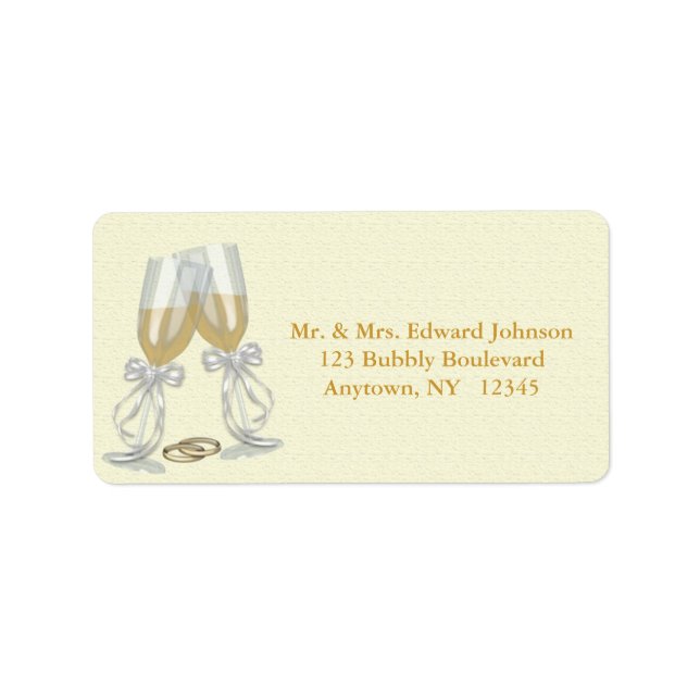 Champagne Wedding Address Label (Front)