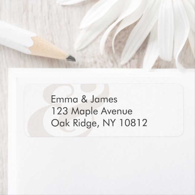 Champagne Wedding Return Address Label | Centered (Insitu)