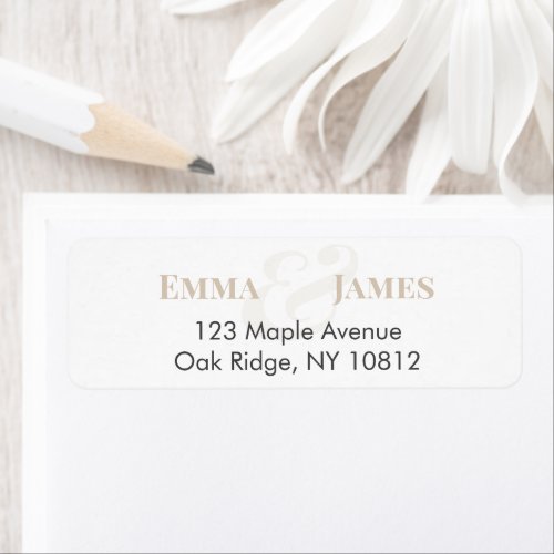 Champagne Wedding Return Address Label | Names