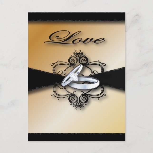 Champagne Wedding Save the date and Favor Announcement Postcard (Front)