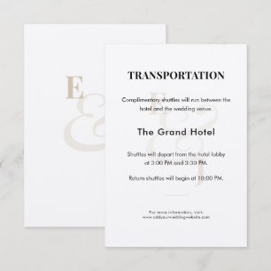 Champagne Wedding Shuttle Details Enclosure Card