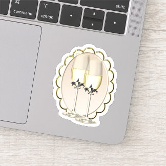 Champagne Wine Anniversary die Cut Sticker Decal