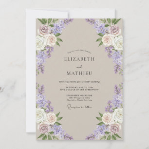 Champagne Wisteria Wedding Invitation