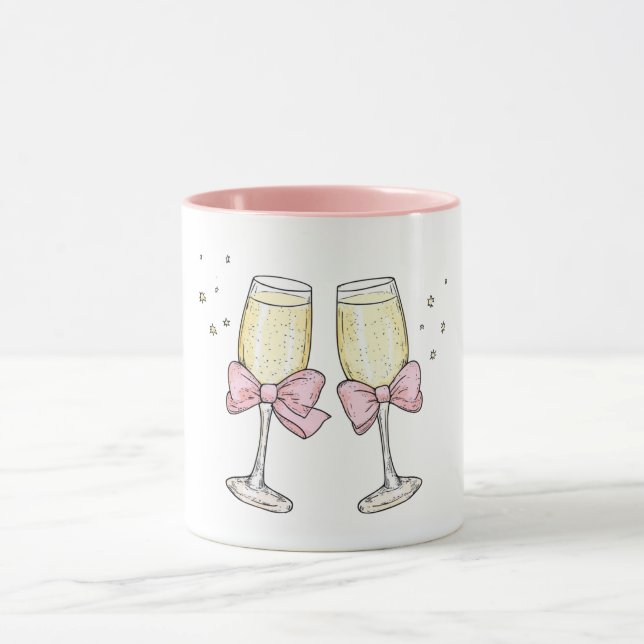 Champagne with Bows Cheers Mug (Center)