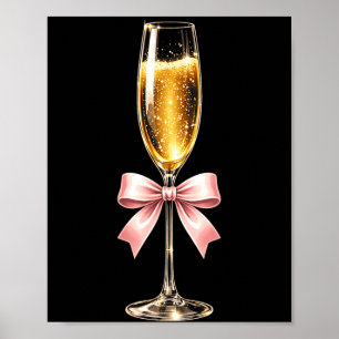 Champagne With Nk Bow For Women Luxurious New Year Poster