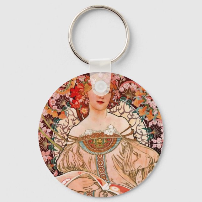 Champagne Woman - F. Champenois Imprimeur Keychain (Front)