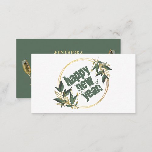 Champagne  Wreath New Years Eve Party Ticket Enclosure Card