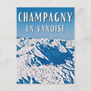 Champagny-en-Vanoise Ski resort Postcard