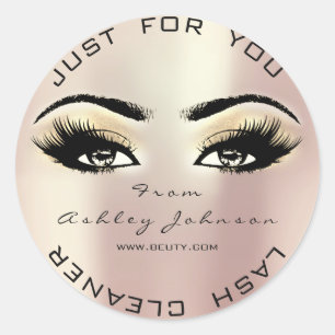 Champaign Beauty Glitter Coral Lash Makeup Cleaner Classic Round Sticker