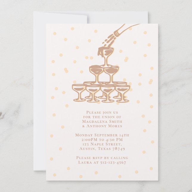 Champaign French Wedding Invitation (Front)