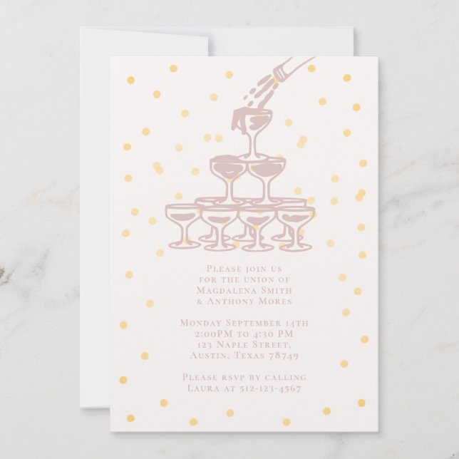 Champaign French Wedding Invitation (Front)