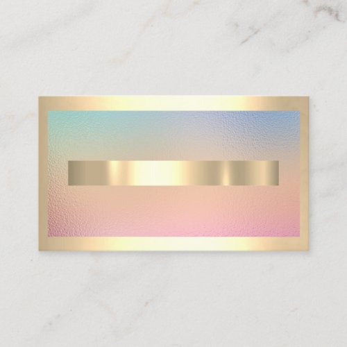 Champaign Gold Frame Metal Ombre Holographic Business Card
