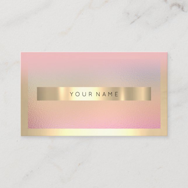Champaign Gold Frame Metallic Ombre Luxury VIP Business Card (Front)