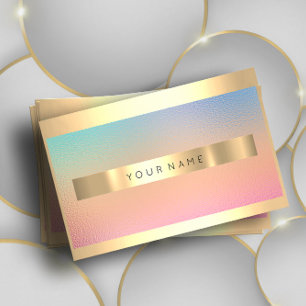 Champaign Gold Frame Metallic Ombre Luxury VIP Business Card