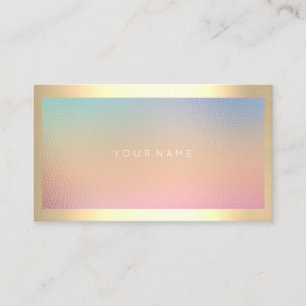Champaign Gold Frame Metallic Ombre Pastel Business Card