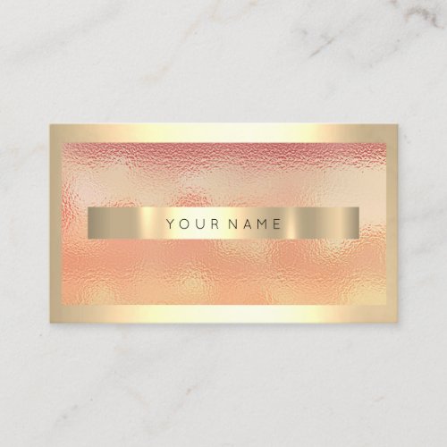 Champaign Gold Frame Metallic Ombre Peach Coral Business Card