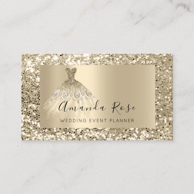 Champaign Gold Wedding Event Planner Fashion VIP Appointment Card (Front)