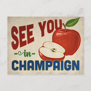 Champaign Illinois Apple - Vintage Travel Postcard