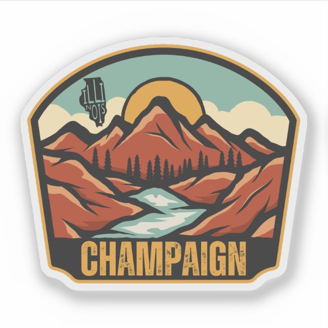 Champaign, Illinois  Sticker (Front)